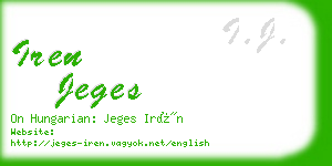 iren jeges business card